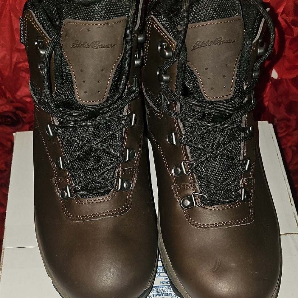 Eddie Bauer NWOT Everett Men's Dark Brown Leather Boots Size 10½M